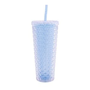 Mainstays 26-Ounce Acrylic Color Changing Textured Tumbler with Straw